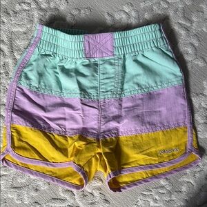 Patagonia Toddler Colorblock Shorts - Mint, Lavender, Yellow
